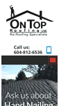 Mobile Screenshot of ontop-roofing.ca