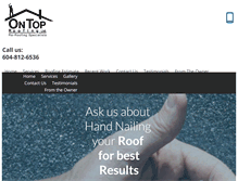 Tablet Screenshot of ontop-roofing.ca